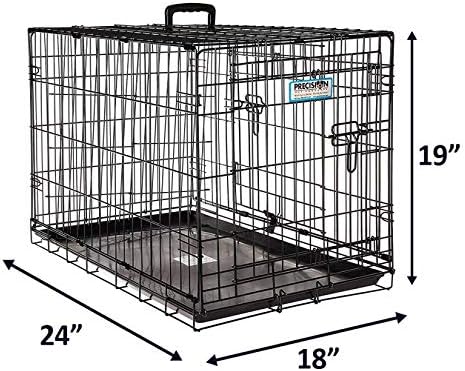 Precision Pet Products Two Door Provalue Wire Dog Crate, 24 Inch, For Pets 15-30 lbs, With 5-Point Locking System