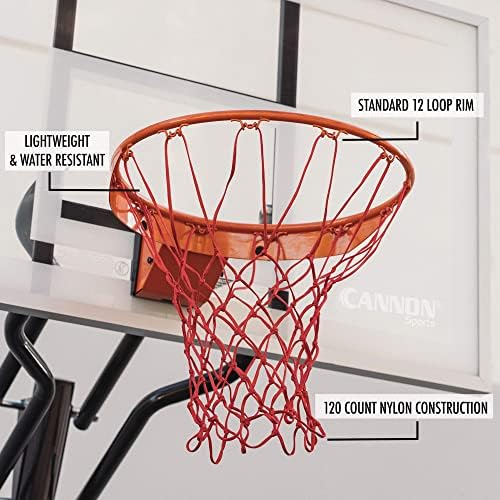 Cannon Sports Heavy Duty Basketball Net Replacement - 21 Inches - 12 Loop Standard Size - Weather Resistant for Indoor/Outdoor Courts - Fits All Standard Rims