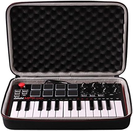 LTGEM Case Compatible with Akai Professional MPK Mini MK3 / MPK Mini Play MK3 25 Key USB MIDI Keyboard Controller, Black+Gray(Case Only)
