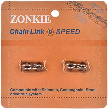 ZONKIE 9 Speed Removable Quick Split Chain Link in Silver x2