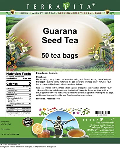 Guarana Seed Tea (50 tea bags, ZIN: 510684)