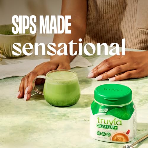 Truvia, Sweetener Natural Calorie Free, 9.8 Ounce | Spoonable jar; 3/4 tsp = 2 tsp sugar; stevia leaf, erythritol; non-GMO, gluten-free, kosher; diabetic & keto