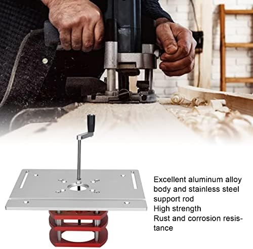 Kreg Router Table Lift Compatible, Aluminum Alloy Manual Router System Kit with Crank Handle for Easy Adjustment, Ideal for Small Trimming Machines Silver