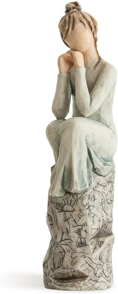 Willow Tree Quietly, Sculpted Hand-Painted Figure | Cast from a Susan Lordi Original Carving, Gift Offering Comfort, Peace, Support and Inner Strength, Includes Enclosure Card