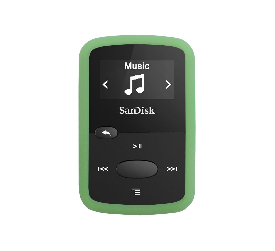 Silicone Case for Sandisk Clip Jam (SDMX26) MP3 Player (Released in 2015), Soft Rubber Skin Bumper Cover, Lawn Green