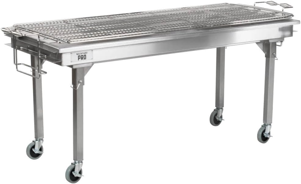 Backyard Pro CHAR60SS 60" Stainless Steel Charcoal Grill with Removable Legs and Cover
