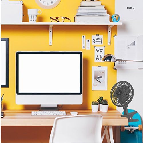 Genesis 6-Inch Clip Convertible Table-Top & Clip Fan Two Quiet Speeds - Ideal For The Home, Office, Dorm, More Black (A1CLIPFANBLACK