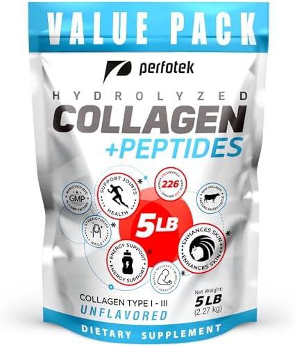 Collagen Powder for Women Men (5Lb) Types I & III Unflavored Easy to Mix Hydrolyzed Protein Peptides Non-GMO Grass-Fed Gluten-Free Kosher Pareve