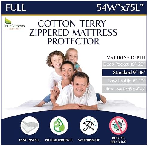 Zippered Waterproof Mattress Encasements - Hypoallergenic Mattress Protector Cover with Soft Cotton Terry Fabric Top - King Size 76' x 80'