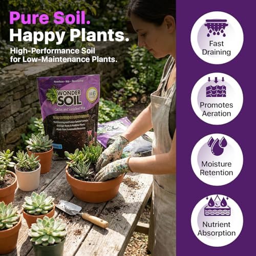 | Organic Cactus & Succulent Soil Mix (12 Quarts) | Fast Draining Living Coco Coir Loaded w/Nutrients | Ready to Plant Indoor/Outdoor Peat-Free