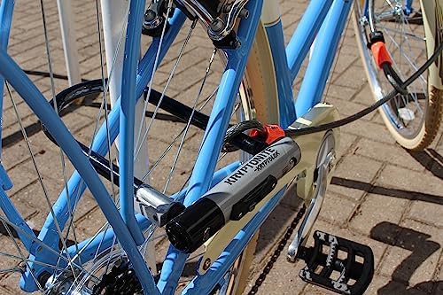 Kryptonite Kryptolok Mini-7 Bike U-Lock, 4ft Security Cable and Keys | 12.7mm hardened steel shackle, double deadbolt design, includes FlexFrame-U mounting bracket and 10mm looped steel cable