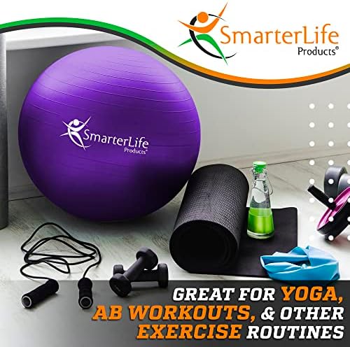 SmarterLife Exercise Ball, Yoga Ball for Gym, Balance, Stability, Pregnancy