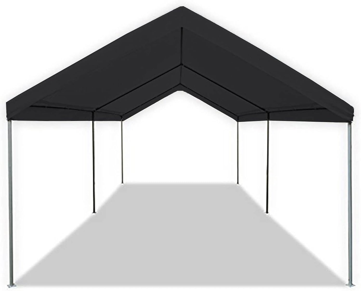 Caravan Canopy Powder Coated Heavy Duty Steel Frame Pop Up Carport with 6 Steel Stakes for Outdoor Activities and Events, White