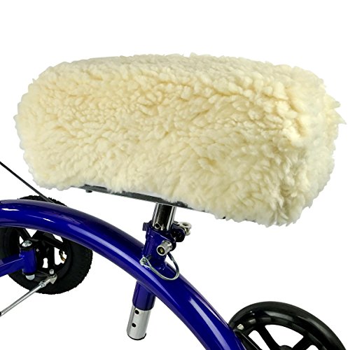 KneeRover Deluxe Plush Synthetic Sheepskin Knee Scooter Pad Cover Cushion | Knee Rover Pad Accessory, Thick Comfortable Foam Padding, Fits Most Models