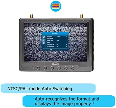 Black Pearl Diversity Monitor RC801 FPV Monitor with DVR 5.8Ghz 40CH 7inch FPV Screen Receiver Built in Battery with Sunshade Hood for RC Racing