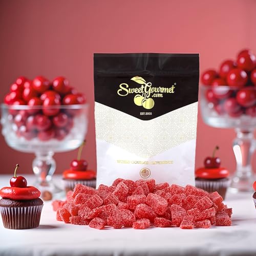 SweetGourmet Cherry Fruit Slices Sugar Coated Jelly Candy, 2.5 Pound Bulk Bag