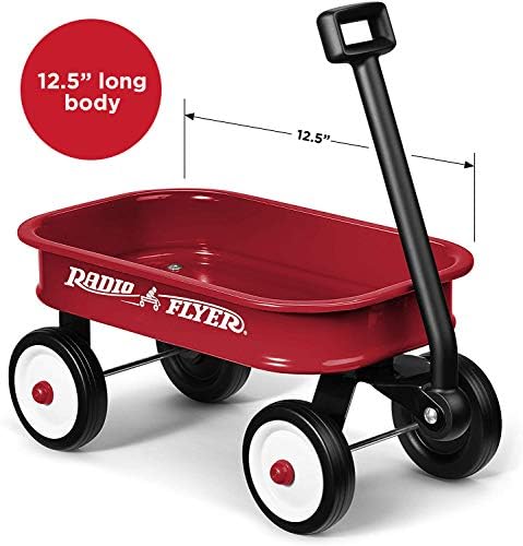 Radio Flyer Mini Classic Red Wagon for Kids, 12.5" Toy Wagon Ages Aged 1.5+ | Play-Size Version of the Classic, Durable Rolling Wheels & Steel Body, Working Handle, Toys, Crafts & Gift Displays