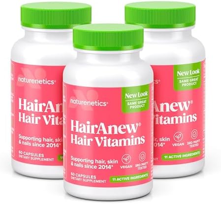 Hair Growth Vitamins for Women & Men - 5000mcg Biotin, 11 Ingredients | Vegan blend with keratin-building nutrients for thicker, fuller hair, plus skin and nail support, 60 capsules