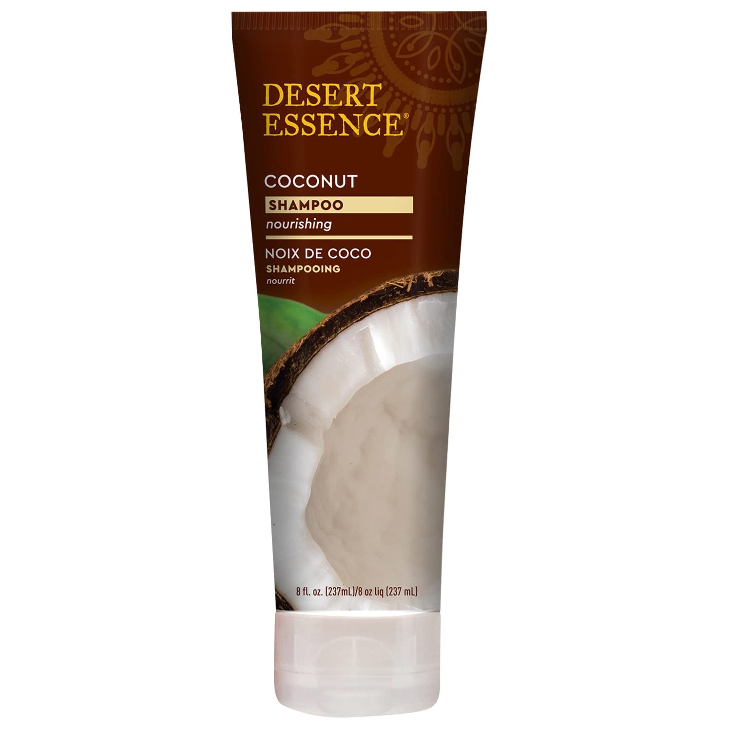 Desert Essence Coconut Shampoo for Dry Hair with Shea Butter, 8 fl oz | Deeply moisturizes, smooths frizz and restores softness