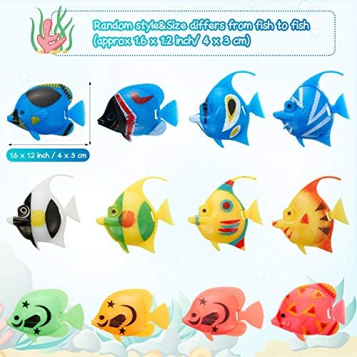 Weewooday 20 Pcs Artificial Moving Fishes Plastic, Random Fish