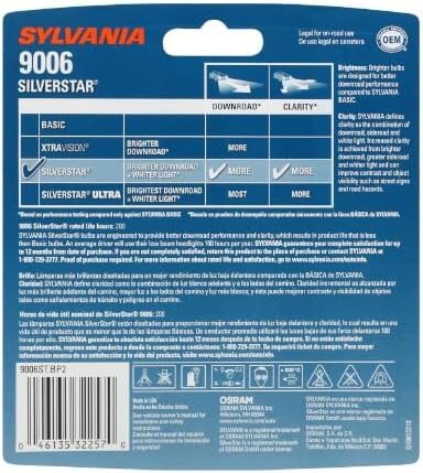 SYLVANIA - 9006 SilverStar - High Performance Halogen Headlight Bulb, High Beam, Low Beam and Fog Replacement Bulb
