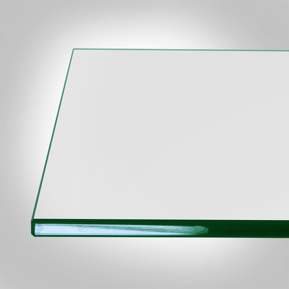 16 inch Square Glass Table Top - Tempered - 1/2" Thick Glass Surface, Safe Beveled Edge, Eased Corners, Multipurpose for Dining Table, Patio, Coffee and End Table