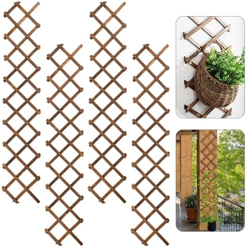2Pcs 13x78 Expandable Wood Wall Trellis for Climbing Plants Outdoor/Indoor