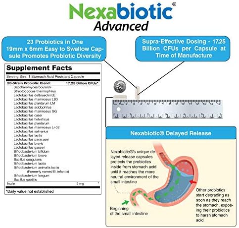 DrFormulas' Best Probiotics for Women & Men | Nexabiotic Multi Probiotic with Saccharomyces Boulardii, Lactobacillus Acidophilus, B. infantis, Prebiotic 60 Count Capsules (Not Pearls)