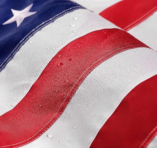 American Flag 6x10 ft: Long Lasting and Heavy Duty Nylon US Flags | Embroidered Stars, Sewn Stripes, Brass Grommets, UV Protection Perfect for Outdoors! USA Flag