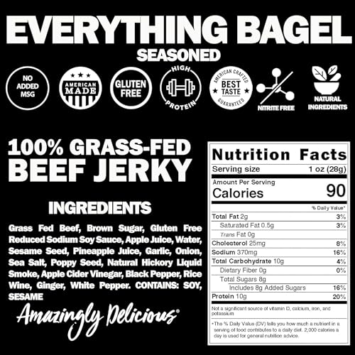 Field Trip Beef Jerky, Original, 1 Oz Bag, 12 Bags/carton | Grass Fed Beef Jerky, Healthy Gluten Free Snacks, All Natural, Paleo-Friendly Beef Jerky, High Protein, Low Carb, No Nitrates