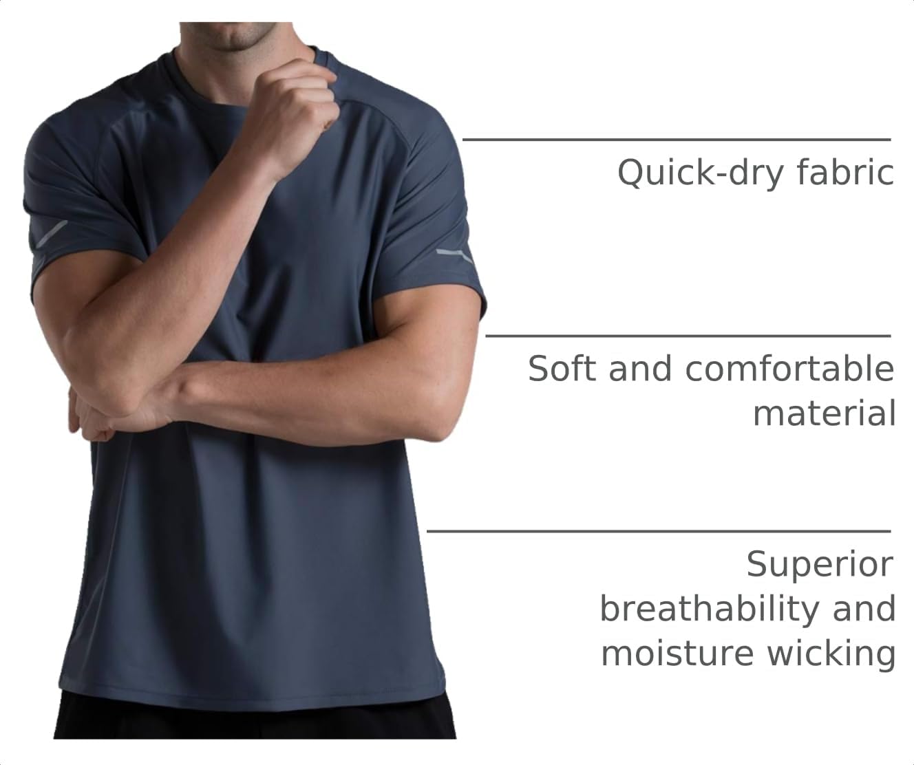 THE GYM PEOPLE Men's Cooling Running Shirts Ice Silk UPF 50+ Workout Tshirt