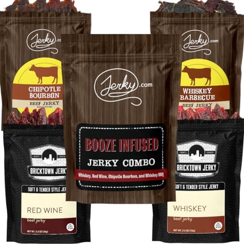 Jerky.com Hot Jerky Combo - Featuring Habanero, Classic Hot, Carolina Reaper, Ghost Pepper - Perfect for Heat Seekers and Flavor Enthusiasts - Beef Jerky Gift for Men (4 Flavors - 2.5 oz. bags)
