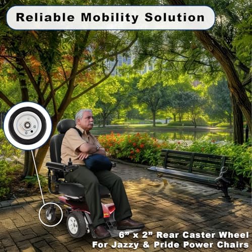 AlveyTech 6"x2" Rear Caster Wheel Assembly for Jazzy Select, Jazzy Select Elite