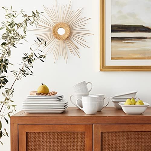 American Atelier Square Dinnerware Sets | White Kitchen Plates, Bowls