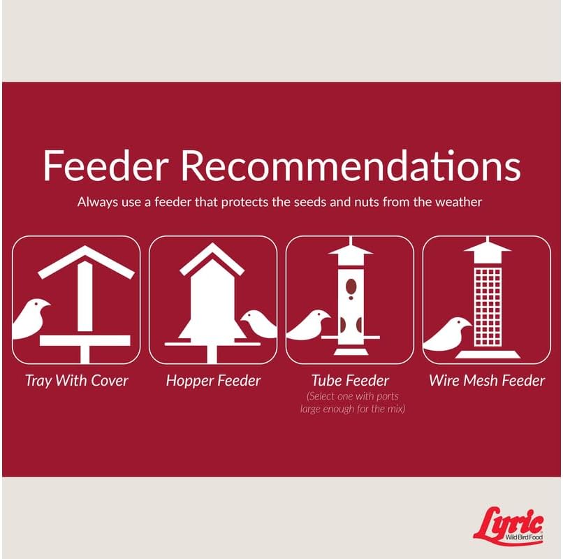 Lyric Fruit and Nut Wild Bird Seed - High Energy Wild Bird Food Mix - Attracts Woodpeckers, Chickadees & Other Songbirds -5 lb. Bag | Attracts Woodpeckers, Chickadees and other songbirds