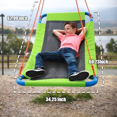 Platform Swing - Large Rectangle Saucer Swing for Kids and Adults