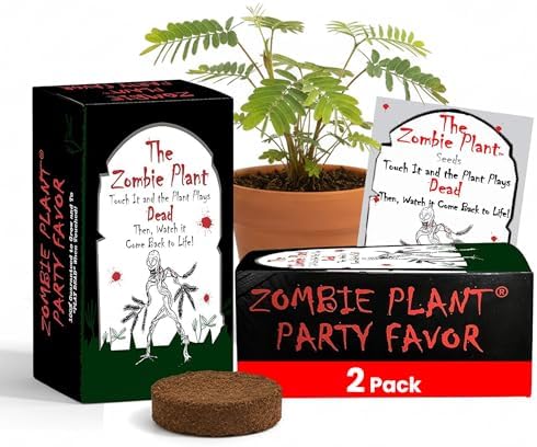 Zombie Plant Seed Packets – Grow a Live Sensitive Plant that Plays Dead When Touched! Indoor Plant Seeds & Educational STEM Activity | House Plant Seeds | Unique Garden Seeds – 2 Pack