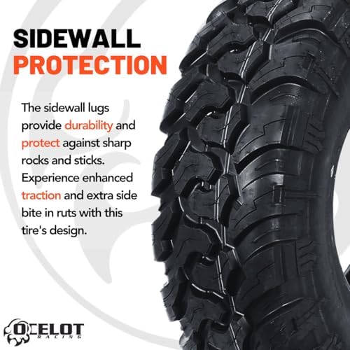 Ocelot WR2016 30x9.5x14 UTV Tires All Terrain, Durable 8-Ply Radial Construction and Non-Directional Tread