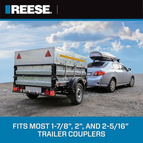 REESE Towpower 72783 Coupler Lock, Adjustable Storage Security, Heavy-Duty Steel, Yellow and Chrome ( Universal Fit)