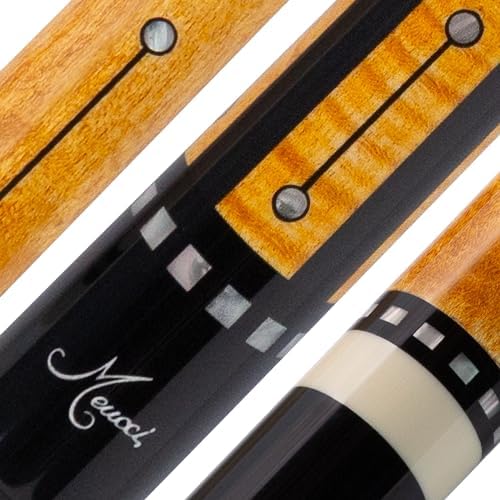 Meucci Pool Cue-Recession Buster 5-Pool Stick with Curly Maple Forearm-High Impact Cue Tips-Coated Irish Linen Wrap-19 Oz Low Deflection Pool Cue