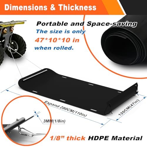 Bayattoo Heavy Duty Drag Sled Mat-Thickened Tear-Resistant HDPE with Pull Cables, Portable Yard, Hunting & Construction Hauler