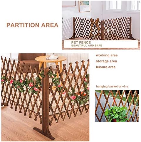 jxgzyy 2 Pack Expandable Wood Garden Fence Wooden Pet Gate Retractable Wooden Fence Gate Freestanding Wooden Fence Gate for Garden Patio Decorative