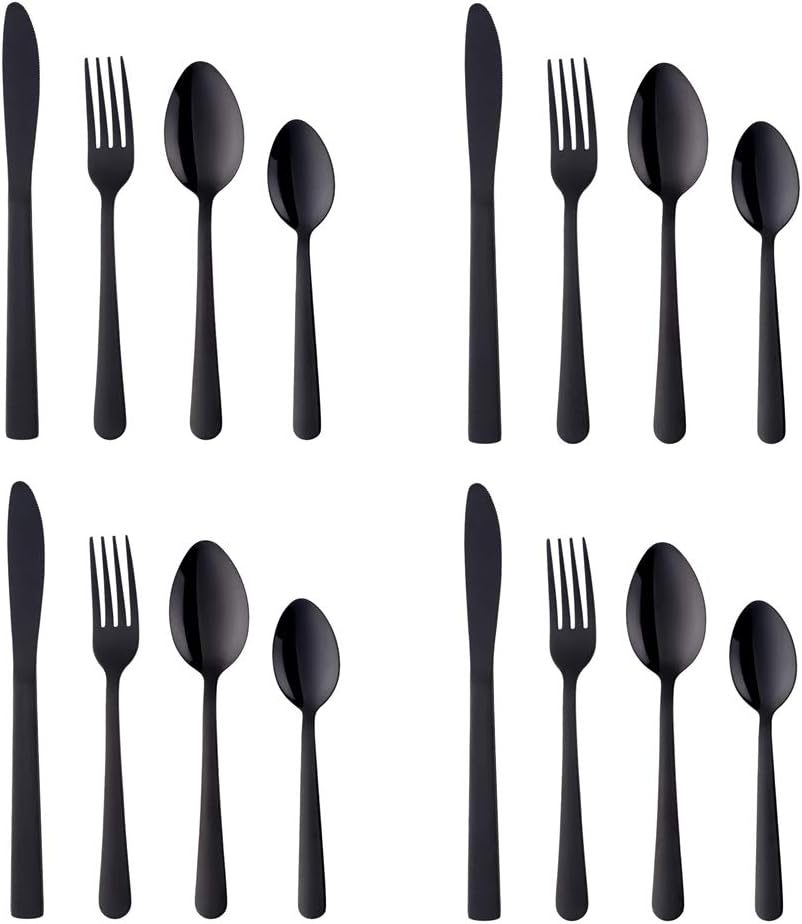 BuyGo Rainbow Silverware Set Flatware Set Stainless Steel Colorful Dinnerware Set 16-Piece Multicolor Cutlery Set, Service for 4