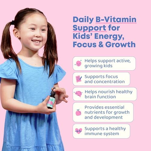 JoySpring Burst B12 Kids B Complex Drops, Flavorless, 60 Servings | Methyl B form with B2, B5 and B6, supports energy and healthy growth