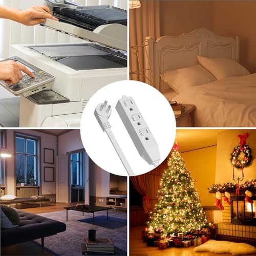 2 Pack 12 Feet 3 Outlets with Hand/Foot Switch Extension Power Cord.
