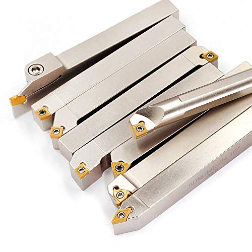 OSCARBIDE 9 pcs 1/2"Shank Nickel Plated Metal Lathe Tool & Boring Bar Set