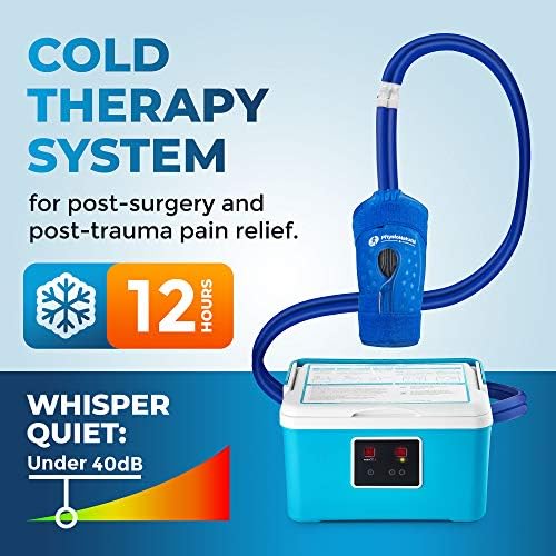 PhysioNatural Cold Therapy Ice Machine for Knee Surgery Recovery – Programmable Continuous Cryotherapy System with Adjustable Knee Pad for Post-Op