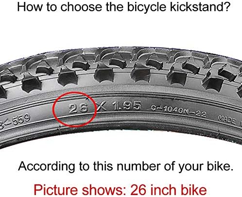 TOPCABIN Bike Kickstand Adjustable Aluminium Alloy Bicycle Kickstand Bike Side Kickstand Fit for 22" 24" 26" 28" Mountain Bike Road cycling/BMX/MTB (Black for 22-24-26-27-28 inch bike)