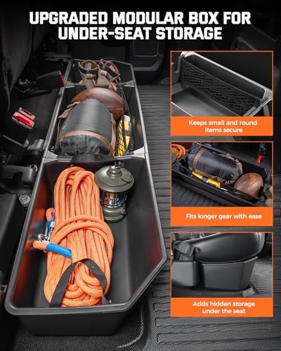 DiffCar® Truck Underseat Storage for Ford F150: 2015-2026 SuperCrew/CrewCab | Rear Under Seat Organizer Tool Box Car Accessories for Ford F-150