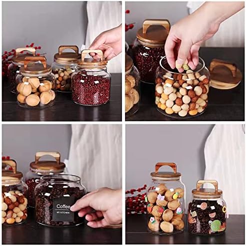 SAIOOL Egg Jar,kitchen canister， 1 Gallon Large Glass Food Storage Jars with Airtight Lid, Clear